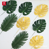 Simulation Blade Tortoise Back Leaf Palm Leaf Loose Tail Leafs Golden Arches Decorate Birthday Wedding Boufairs Festivities
