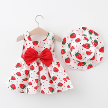 Girls summer dress 2021 New Dress 1-3 years old baby girl foreign style princess dress Korean baby vest dress