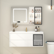 Nordic butter wind bathroom cabinet combined bathroom washstand modern simple face wash basin wash basin cabinet