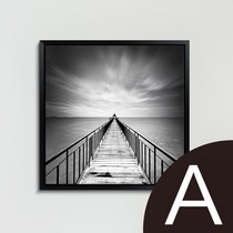 New black and white landscape triple living room decoration painting modern simple restaurant hanging painting sofa wall painting mural