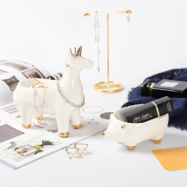 Nordic ceramic jewelry necklace ring storage plate shooting props bedroom dressing table accessories storage