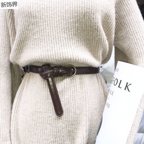 Sweater belt womens knitted wild waist chain Korean fashion braided dress with decorative waist rope knotted skirt belt