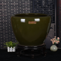 Jingdezhen ceramic fish tank turtle tank sleeping bowl lotus basin living room feng shui floor tea end Lotus cylinder decorative ornaments