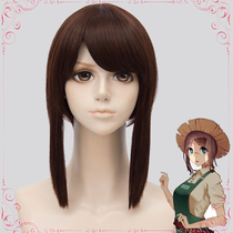 Fifth personality Cos gardener Initial skin denim the other side Three-color lengthened temples cos wig