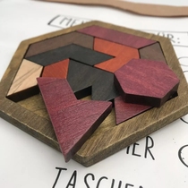 British tail single solid wood puzzle puzzle puzzle childrens educational brain leisure toy Tangram building block toy