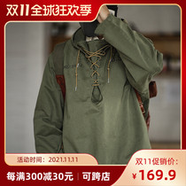 Madden tooling American retro navy deck suit autumn and winter Amei Kazi military wind military green pullover sweater