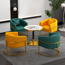 Rest Areas Table And Chairs Combo 4S Shop Business Pick Up Guests Lounge Sofas Creative Single Rest Leather Sofas Net Red