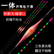 Lingon to revered lead electronic float Night and night Dual-purpose Luminous Drift Fishing Raft Fishing Reed Carbon Colored Dragon Popcorn Twinkling