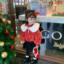 Fall in love with chicks girl plus suede thickened necropsy baby foreign air new winter clothing children warm leather grass blouse blouse