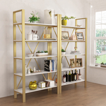 Nordic gold fashion simple office study Living room shelf Storage rack bookshelf bookcase partition wrought iron