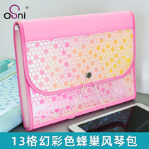 Ossini Organist Packs Multilayer Rolls Subfolders 13 Grids Large Capacity Buckle Information Sorting Kits Office Supplies A4 Folder Student Subject Bags