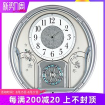 Japan Seiko watch European style living room swing creative music clock Simple modern family silent quartz wall clock