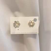 Joo Korean delicate small flower 925 silver pin earrings