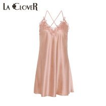 (Shopping mall with 7 fold) LACLOVER Honey Amber series silk mesh splicing hanging skirt LC44LW1