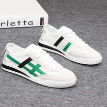 Tide brand Agan shoes mens canvas summer breathable new Korean trend Joker hollow out retro mesh casual shoes