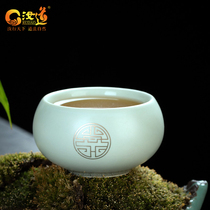 Ru Dau Ru Kiln Masters Cup Single Cup Drinking Gov Tea Teacup Tea Cup Single Ceramic Retro Open Sheet Ru Porcelain Tea Cup
