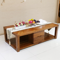 Iwood ten Culvert Ukim Wood Tea Table TV Cabinet Composition Log Full Solid Wood Guest Hall Furniture Modern Chinese