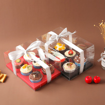 24612 Muffin cup full transparent cake packaging box PET wooden bran cup Flame topper cup box baking packaging