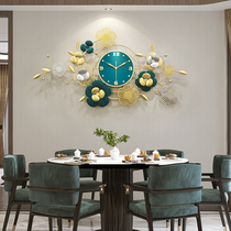 New Chinese creative clock wall clock living room home fashion clock hanging wall light luxury Net red art atmospheric wall watch