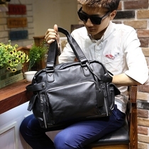 New leather shoulder bag mens shoulder bag fashion casual Korean leather bag bag Hand bag travel bag big bag tide