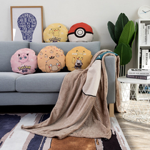 Po Ke Meng Pikachu car pillow quilt dual-purpose car back window nap thickened cute creativity