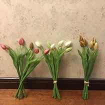 Home Decoration Prototype Club Hotel arranged simulation flower fake six-head hands-on soft tulip
