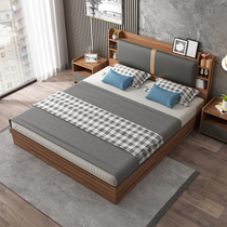 Modern and simple master bedroom board bed 1 5m single bed 1 8m double bed High box storage bed Storage bed Wedding bed