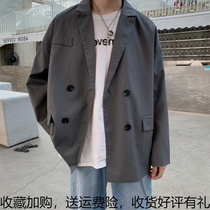 Spring new Hong Kong style suit jacket men loose leisure suit Korean trend handsome suit Joker coat