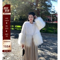 CC fur Gemini raccoon hair winter new imported Rex rabbit hair weaving young fur coat women