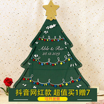 Christmas signature board book sign-in frame Tree Table book wedding ceremony birthday annual meeting business layout love wood chip creativity
