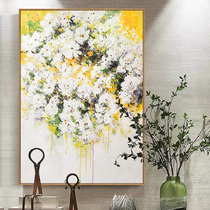 Oil painting pure hand-painted Starry flower hanging painting modern sofa background wall living room decoration painting porch restaurant mural
