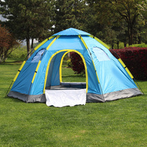 Outdoor fully automatic single door 6 to 8 people free of build speed open one-bedroom Hexagonal Tent Tourist Season Camping Big Tent