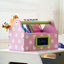 Qiaolin childrens desktop storage box childrens brush tool box cartoon portable stationery box desktop storage box cute