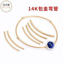 Card Jane 14K Bag Gold Bracelet Accessories Reticulated Syphon Connection Tube Glossy Bend DIY Accessories Material Gold Pipe