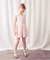 Special price not to be changed Toctos new girl Peter turned pink striped fresh sleeveless shirt dress
