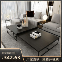 Solid wood coffee table simple modern small apartment Japanese style log tea table Italian minimalist tea table new Chinese style small side table