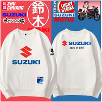 Riding heavy locomotive culture shirt Suzuki motorcycle printed tide card personality male and female clothing wide pine and velvet jacket