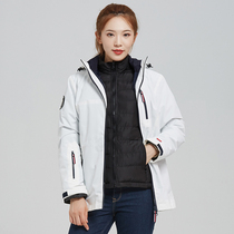 simboo jacket womens three-in-one detachable mountaineering down cotton jacket windbreaker Tibet travel clothing
