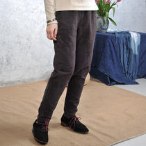 Orchid (all the way) two-color jacquard cotton hemp crotch slacks