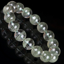53 2g 13mm (half pot and half view) Vitreous Cornucopia Green Ghost Crystal Ball Bead Bracelet
