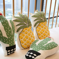 ins Fresh and cute cactus pillow Korean style pineapple pillow Sofa cushion waist pillow Office lunch break pillow