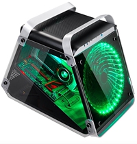Black stone tower HEISHITA motorcycle cabin heterosexual triangle all-aluminum computer case four-sided glass large computer mainframe box