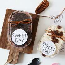 Christmas soymilk layer box lunch box fruit mousse cake box packaging box high transparent plastic box