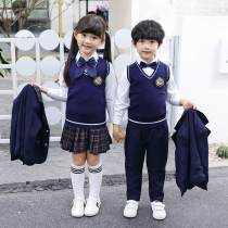Childrens school uniform autumn suit college style Primary School students English style autumn class uniform kindergarten uniform high-end customization