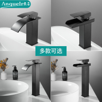 Waterfall Hot and cold table basin Wash basin Wash basin basin faucet Bathroom cabinet Toilet toilet black faucet