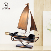 Karui creative smooth sailing sailboat wine rack decoration living room wine cabinet soft decoration decoration handicraft decoration