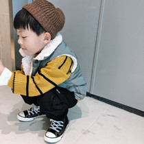 JUSTIN boys winter clothes warm foreign lamb hair vest vest coat children warm vest