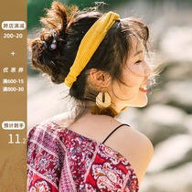 Wild ethnic wind hairband Face wash hairband Travel accessories Cross headband Bohemian headband