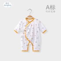 Angbe newborn baby clothes spring and autumn thin style Harclothes 0 to 3 months infant one-piece clothes long sleeve first birth monk clothes