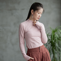 Thank you Lan (accompanied) bamboo cotton top long sleeve T-shirt female slim base shirt